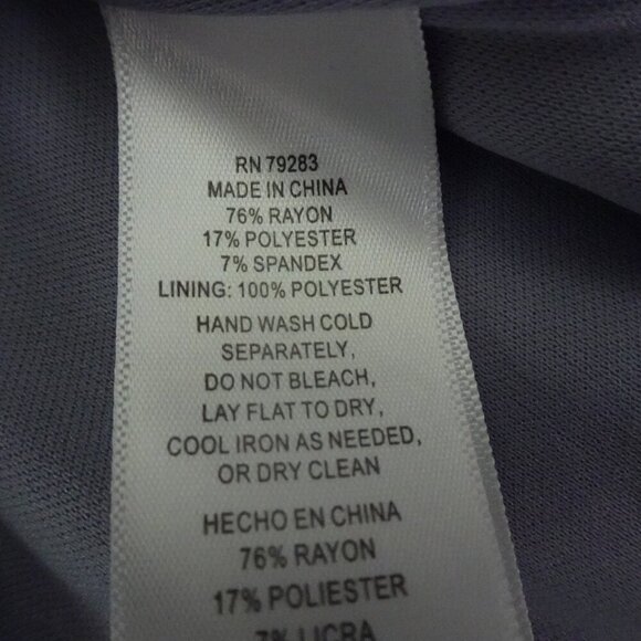 Alex Evenings Floral Trim Blouse Women's Size S Purple 3/4 Sleeve Wedding Guest - Picture 10 of 10